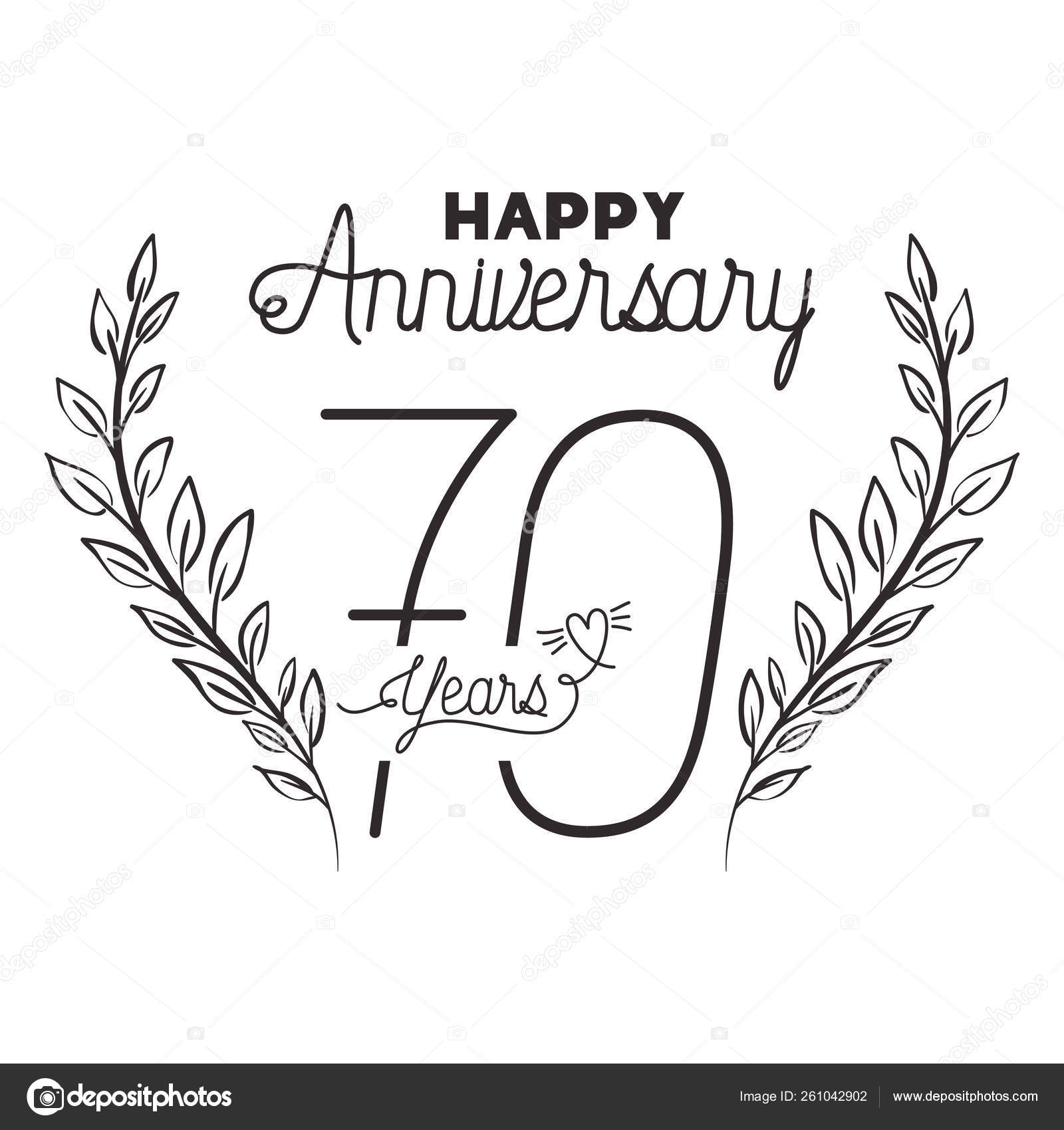 Number 70 For Anniversary Celebration Card Icon Vector Image By C Grgroupstock Vector Stock