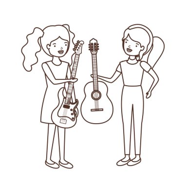 müzik aletleri karakteri olan kadınlar