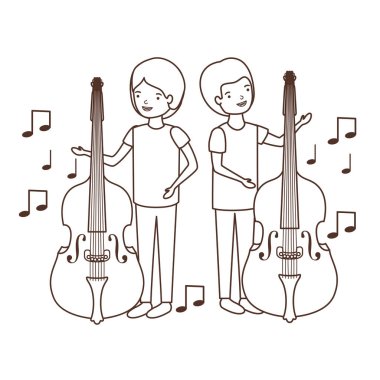 müzik aletleri karakter ile erkekler