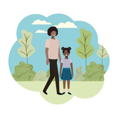 manzara avatar karakter ile genç Çift