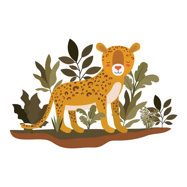 丛林场景中的野猎豹 — 图库矢量图片