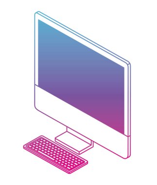 masaüstü bilgisayar isometrik simgesi