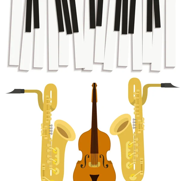 Musical instruments isolated icon — Stock Vector