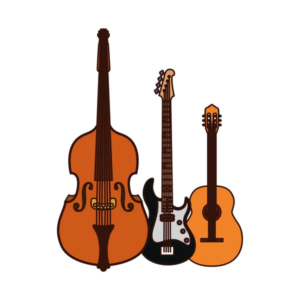 Instrumenty muzyczne na białym tle ikona — Wektor stockowy