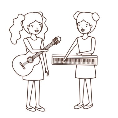 müzik aletleri karakteri olan kadınlar