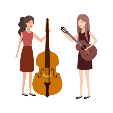 müzik aletleri karakteri olan kadınlar