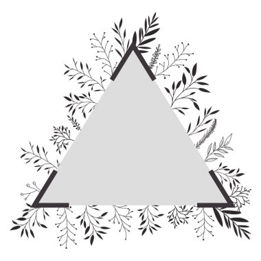 yapraklar üçgen çerçeve dekoratif
