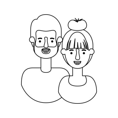 Çift avatar karakter simgeler