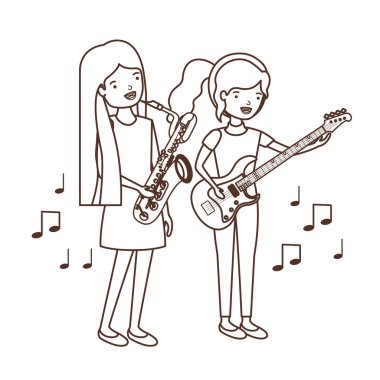 müzik aletleri karakteri olan kadınlar