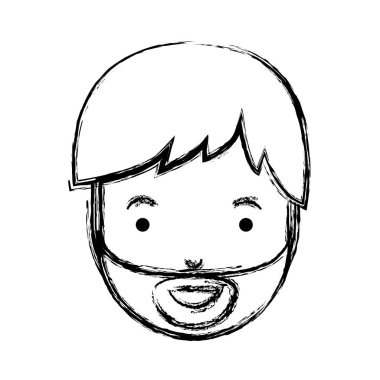 Genç adam kafa sakal avatar karakter ile