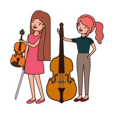 müzik aletleri karakteri olan kadınlar