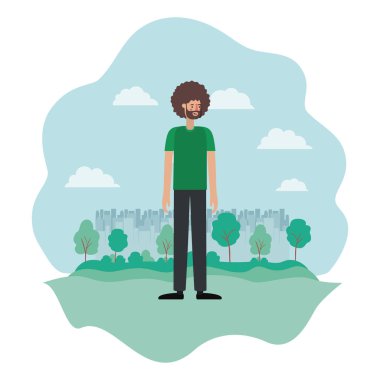 kamp avatar karakter sakal ile genç adam