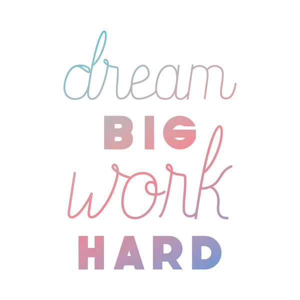 Fuente work hard for dreams message made hand made — Vector de stock