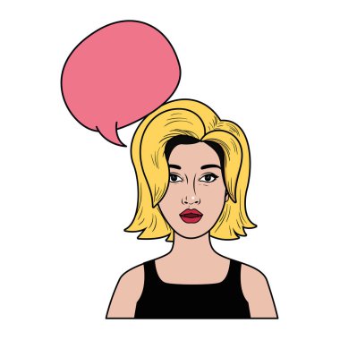 konuşma balonu avatar karakter olan kadın