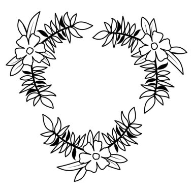 güzel çiçek ve yaprakçerçeve