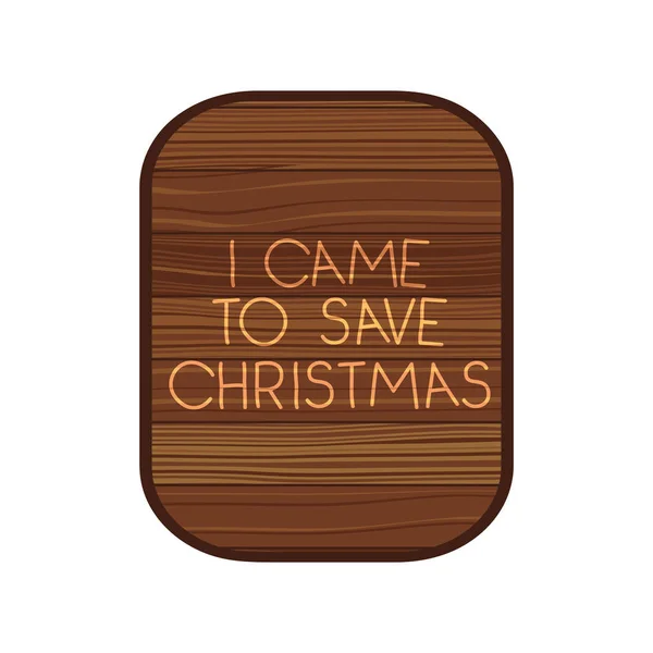 Rectángulo de madera con mensaje de Navidad — Vector de stock