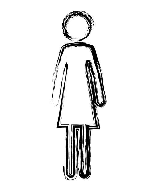 Figura femminile silhouette umana — Vettoriale Stock