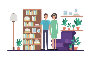 oturma odası avatarlar karakter çift