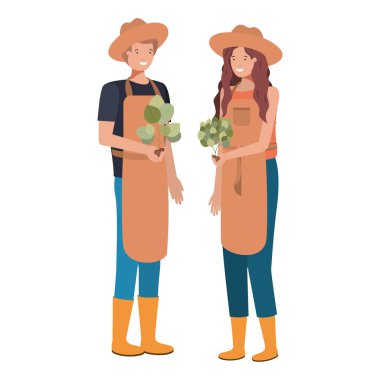 bahçıvanlar avatar karakteri gülümseyen çift