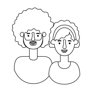 Çift avatar karakter simgeler