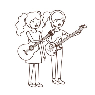 müzik aletleri karakteri olan kadınlar