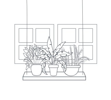 raf izole simgesi üzerinde saksı ile houseplants