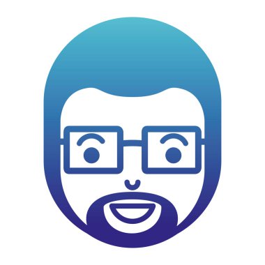 sakal ve gözlük ile genç adam kafa