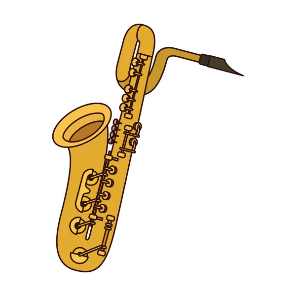 Icono del saxofón instrumento musical — Archivo Imágenes Vectoriales