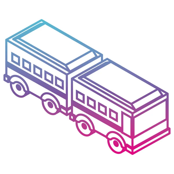 Ikona izometryczna transportu autobusowego przegubowego — Wektor stockowy