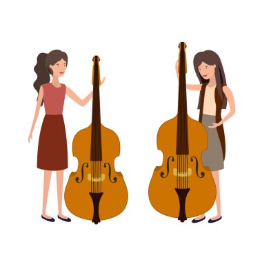 müzik aletleri karakteri olan kadınlar