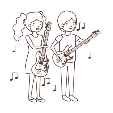 müzik aletleri avatar karakter ile çift