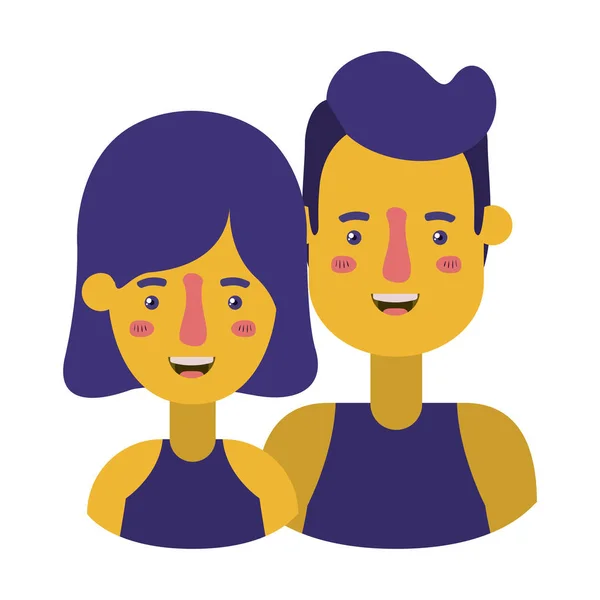 Icônes de personnages avatar couple — Image vectorielle