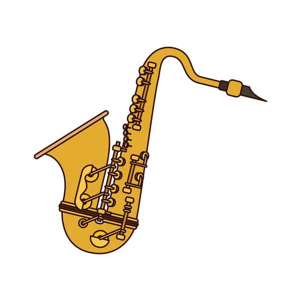 Hudební nástroje saxofon ikona — Stockový vektor