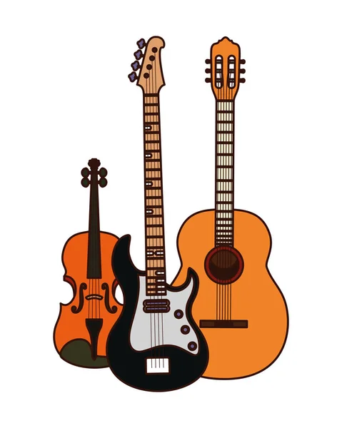 Musical instruments isolated icon — Stock Vector