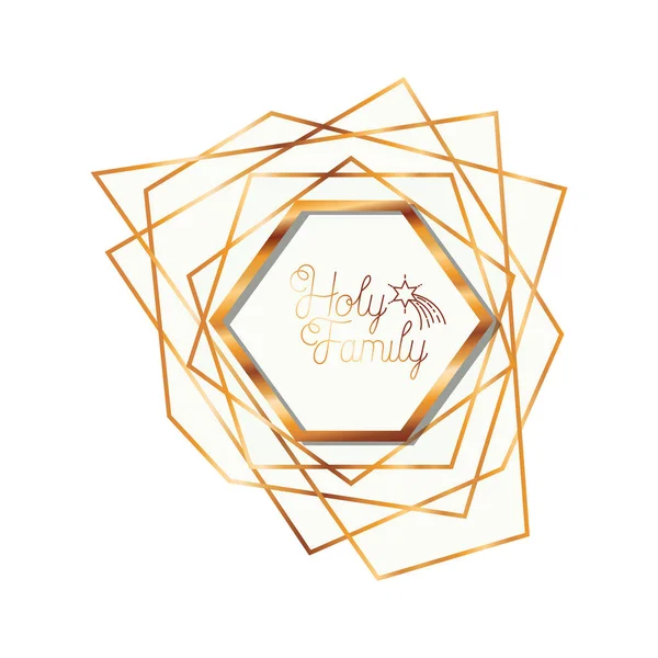 Cadre doré avec étiquette joyeux noël — Image vectorielle