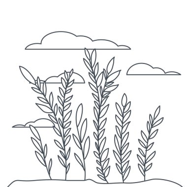 peyzaj izole simgesi bitki