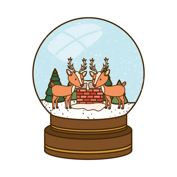 Kerstman in kristallen bol avatar karakter — Stockvector