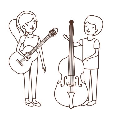 müzik aletleri avatar karakter ile çift