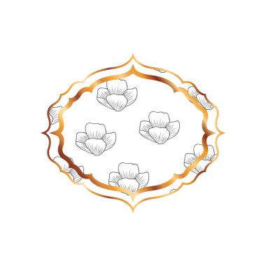 zarif çerçeve çiçekler ve yapraklar simgesi