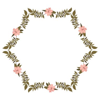 güzel çiçek ve yaprakçerçeve