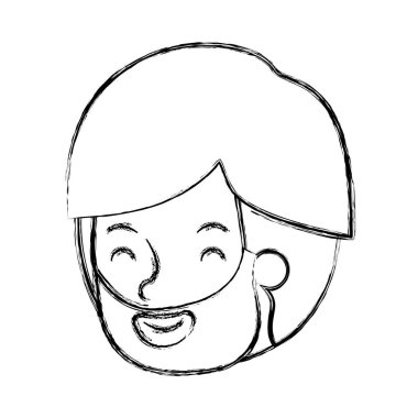 sakal baş avatar karakter ile genç adam