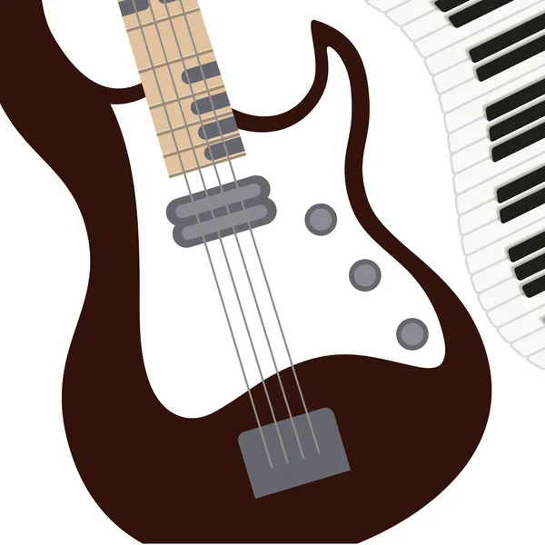 Strumento musicale modello chitarra elettrica — Vettoriale Stock