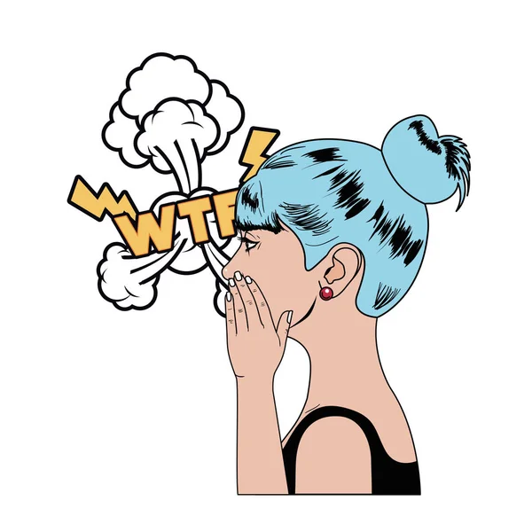 妇女与讲话泡沫漫画 — 图库矢量图片