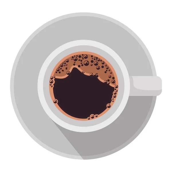 Taza de café vista de aire icono — Vector de stock