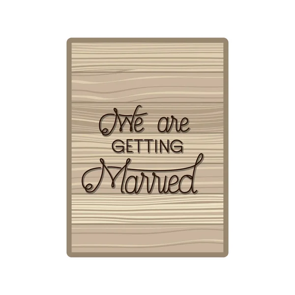Convite de casamento no quadro de madeira — Vetor de Stock