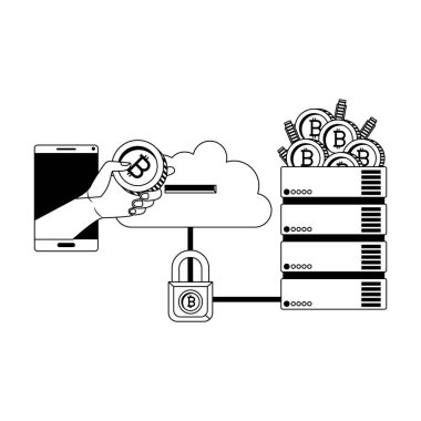 Bitcoin ticaret teknolojisi seti simgeleri