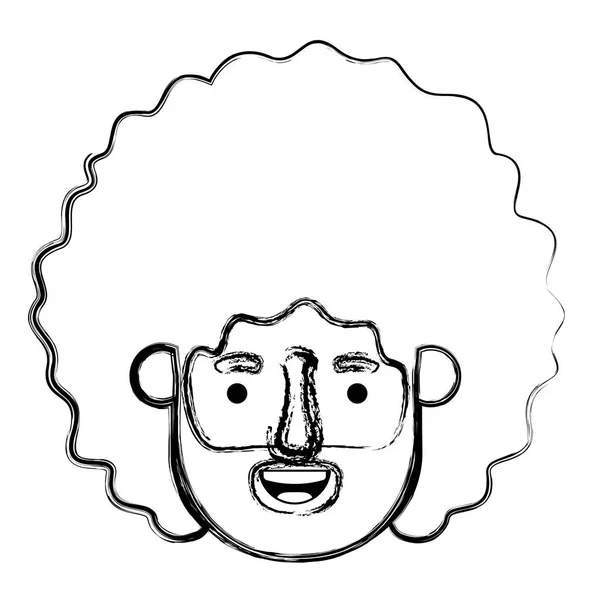 Fiatal férfi afro Head avatar karakter — Stock Vector