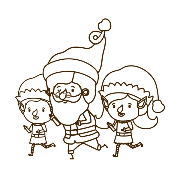 Пара ельф з аватаром Санта Клауса — стоковий вектор