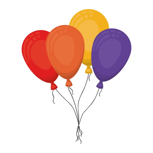 Ballonger helium flytande ikon — Stock vektor