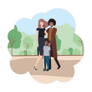 manzara avatar karakteri oğlu ile anne-babalar çift